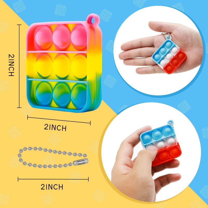 BicMan 128 Pcs Party Favors for Kids Easter Eggs Fillers Easter Basket Stuffers Fidget Toys for Kids Mini Pop Keychain Pop it Treasure Box Classroom Goodie Bags Stocking Stuffers Classroom Pinata Fillers - Image 3