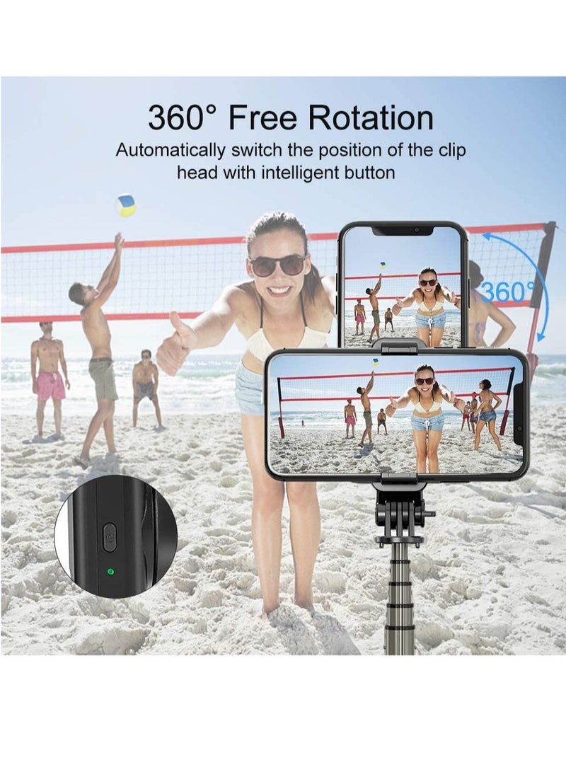 Selfie Stick Gimbal Stabilizer,  360° Rotation Tripod with Wireless Remote, Portable Phone Holder, Auto Balance 1-Axis Gimbal for Smartphones Tiktok Vlog Youtuber Live Video Record - Image 3