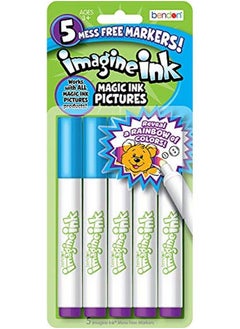Bendon Publishing Imagine Ink Markers Only Replacement Bundle 5 Pc Imagine Ink Markers Refill Separates Set For Imagine Ink Coloring Books For Kids With Stickers  - Image 3