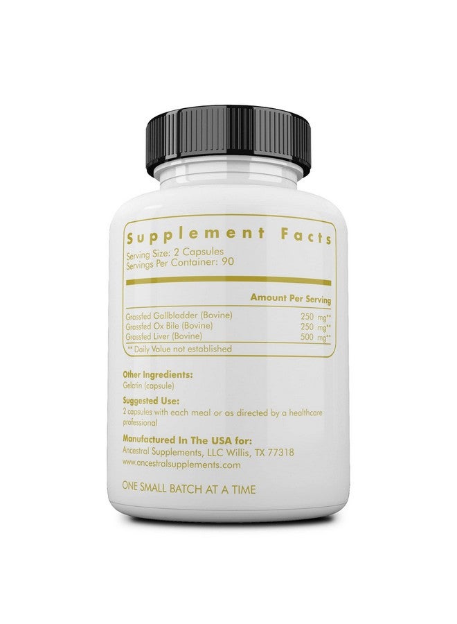 Ancestral Supplements Grass Fed Beef Gallbladder Supplements with Ox Bile and Liver, 1000mg, Liver and Gallbladder Support Complex Promotes Gallbladder & Digestive Health and Bile Flow, 180 Capsules - Image 2