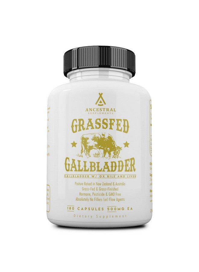 Ancestral Supplements Grass Fed Beef Gallbladder Supplements with Ox Bile and Liver, 1000mg, Liver and Gallbladder Support Complex Promotes Gallbladder & Digestive Health and Bile Flow, 180 Capsules - Image 1