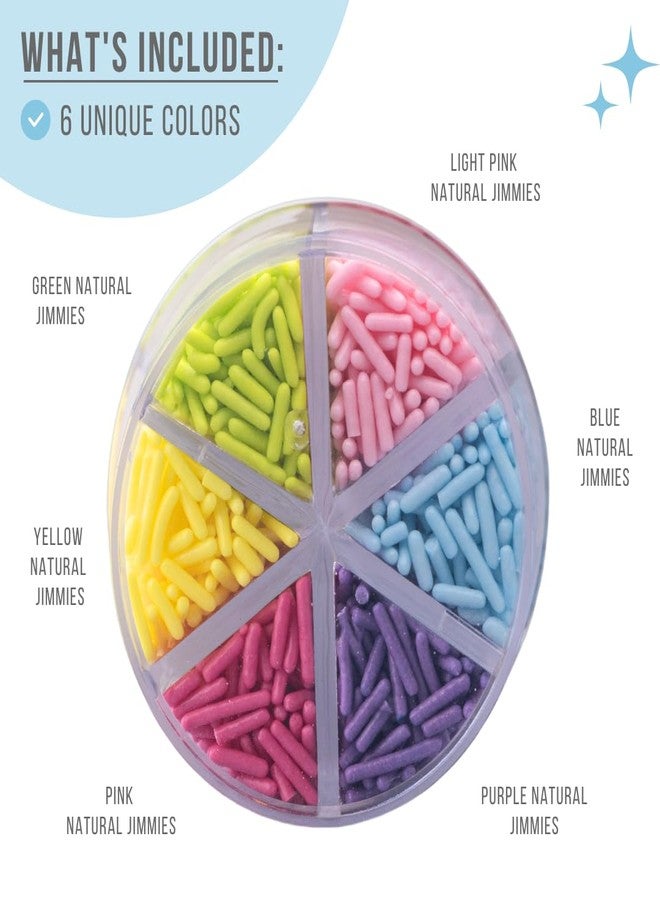 Sweets Indeed Sprinkles 6 Cell Edible Sprinkle Mix Jimmies Perfect for Cake Decorations Baking Ice Cream Cookies Cupcake Topper (Pastel Jimmies) - Image 2