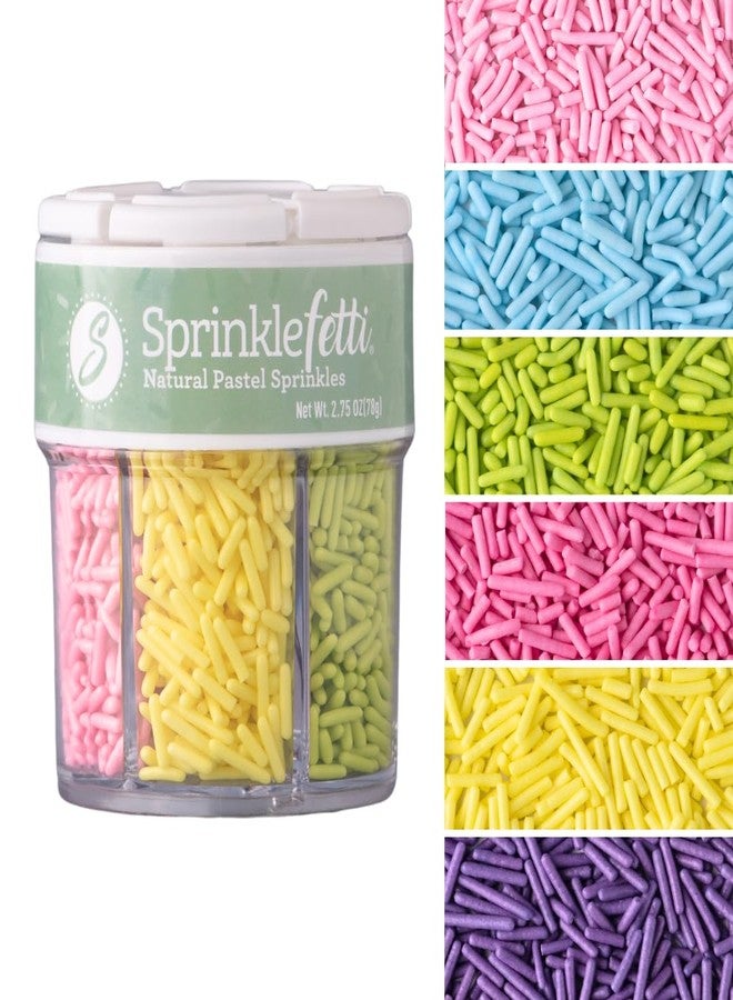 Sweets Indeed Sprinkles 6 Cell Edible Sprinkle Mix Jimmies Perfect for Cake Decorations Baking Ice Cream Cookies Cupcake Topper (Pastel Jimmies) - Image 1