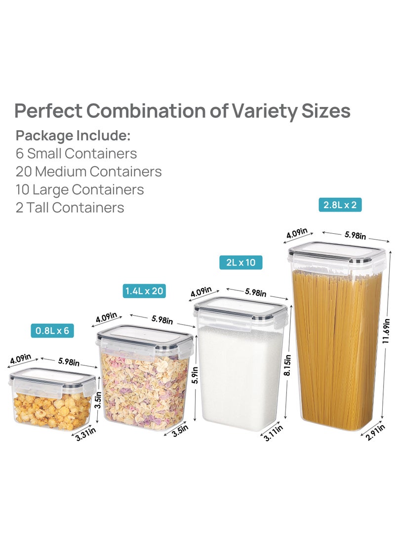 Vtopmart Vtopmart Airtight Food Storage Containers Set, Vtopmart 38pcs Plastic Kitchen and Pantry Organization Canisters, Black - Image 5