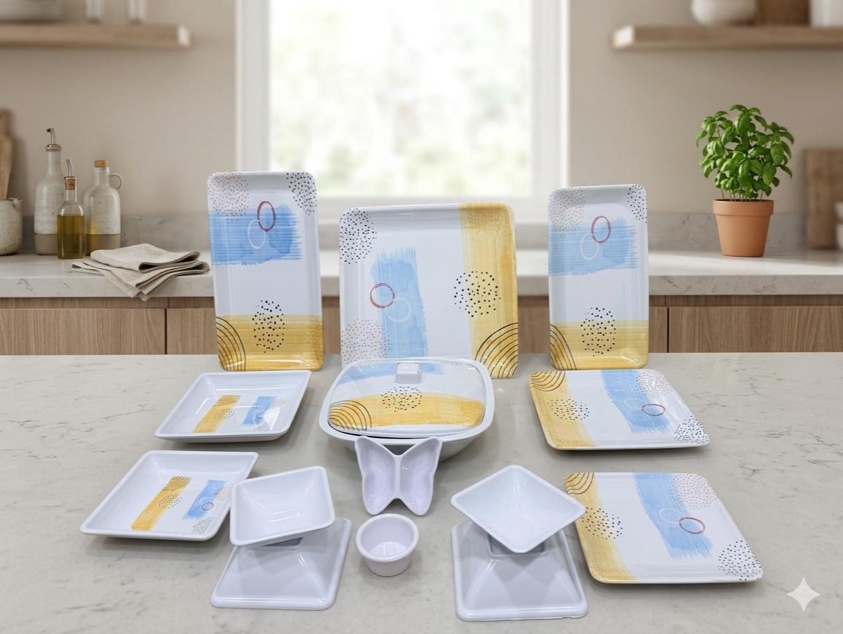 square melamine set, 40 pieces