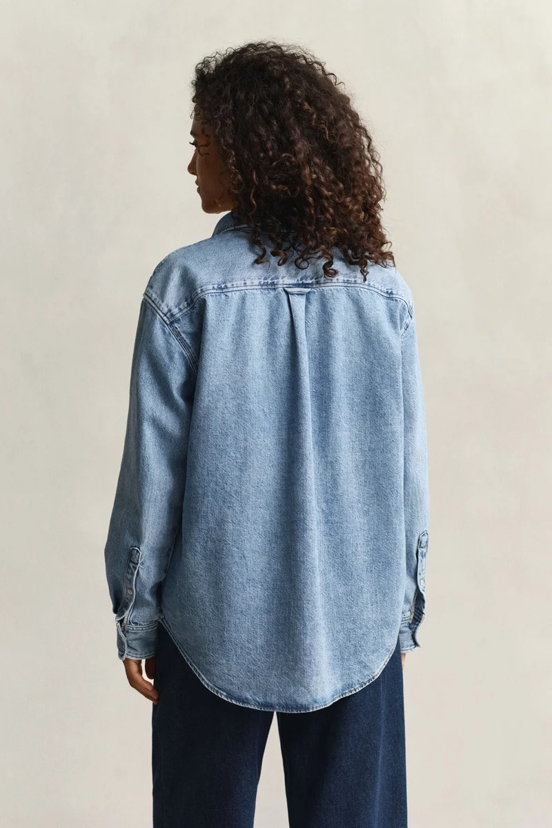 Gant  Relaxed Fit Denim Pocket Long Sleeve Shirt for Women | Best Price UAE