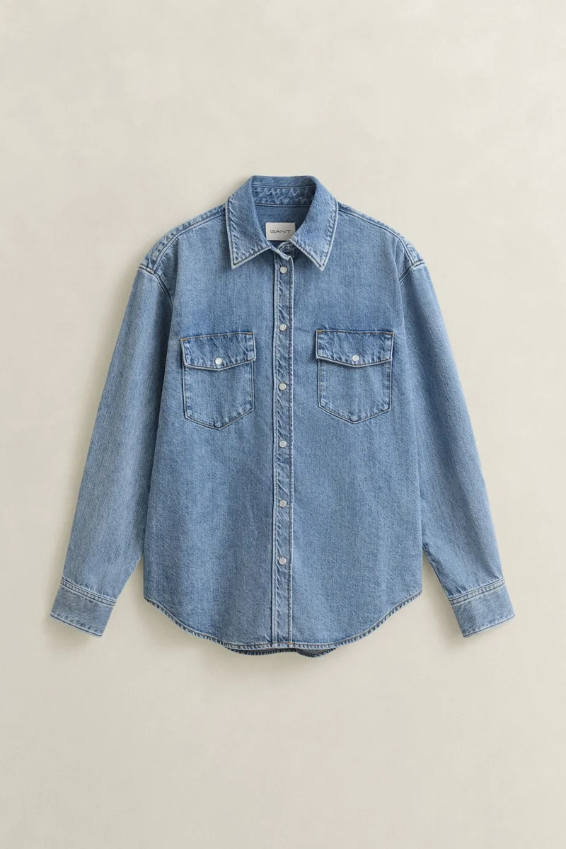 Gant  Relaxed Fit Denim Pocket Long Sleeve Shirt for Women | Best Price UAE