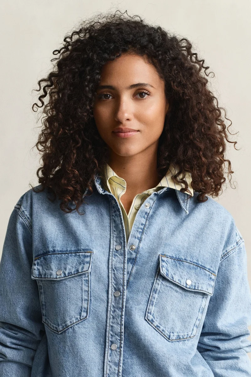 غانت Relaxed Fit Denim Pocket Long Sleeve Shirt