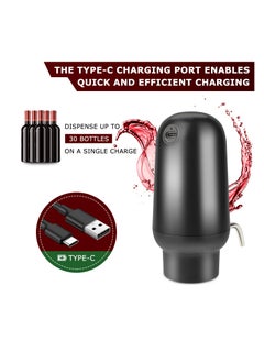 SYOSI Smart Electric Wine Aerator Dispenser, Electric Wine Aerator Pourer, Wine Decanter Pump Dispenser Set Rechargeable Design with Micro USB Cable, Pump Dispenser Perfect for Perfect Pouring（BLACK)  - Image 4