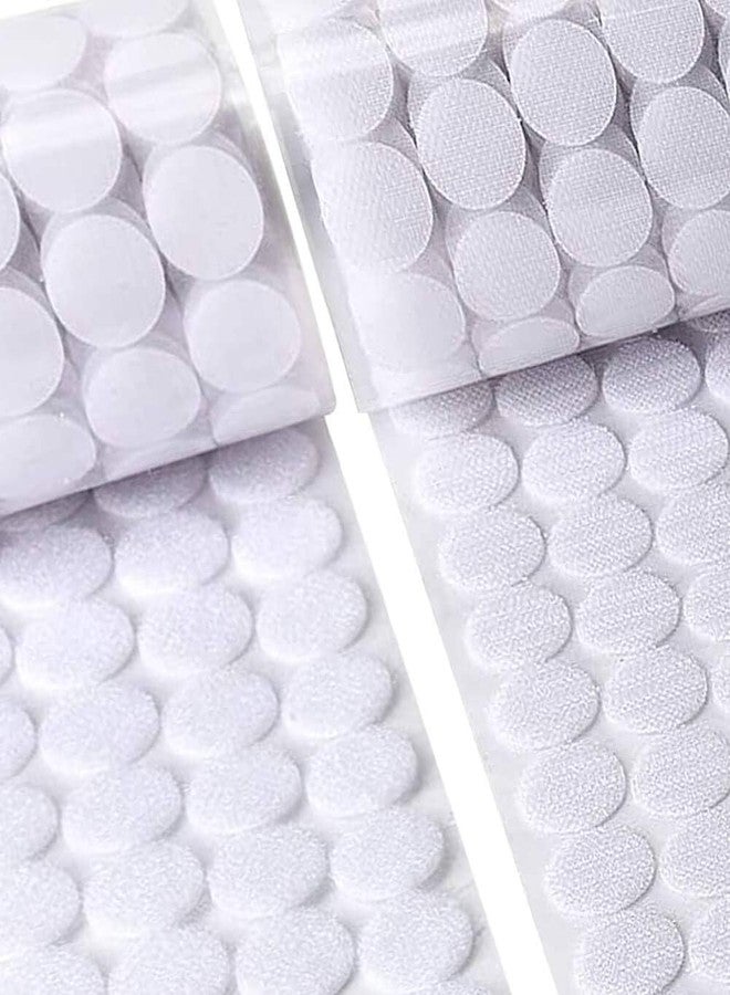 STORE 2508 Self Adhesive Hook & Loop Round Dots Coins Fastener 20mm (2 Cm) (White 100 Pairs) - Image 2