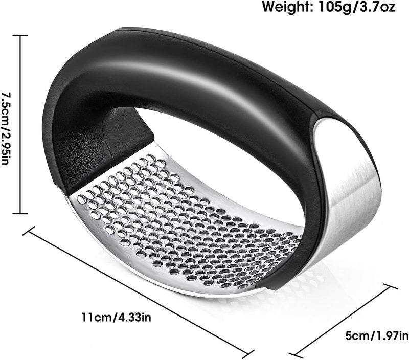 ZEVON Garlic Press - Garlic Press Stainless Steel - Garlic Chopper - Garlic Crusher - Garlic Mincer- Garlic Peeler Manual, Curve Fruit Vegetable Tools Kitchen Gadgets (Random Colour) - Image 2