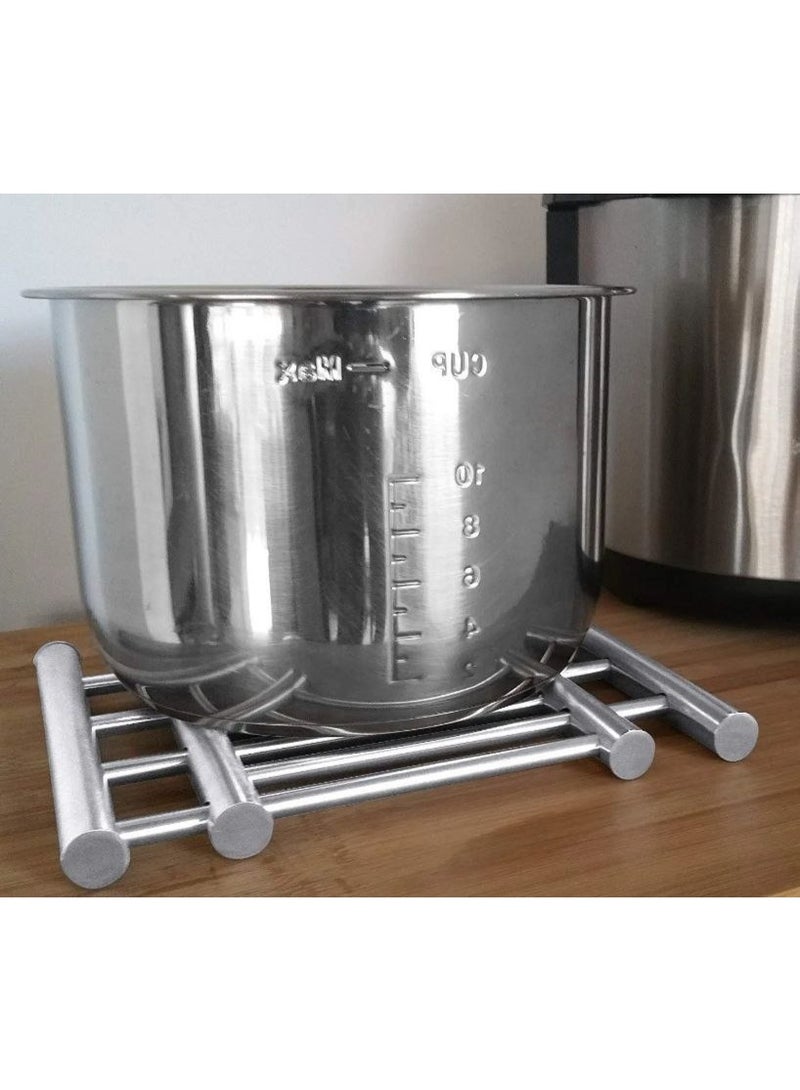 ناما حامل أواني/أكواب بتصميم منزلق قابل للتوسيع من الفولاذ المقاوم للصدأ، قاعدة أكواب لحماية سطح الطاولة، أداة تقديم الطعام - Image 5