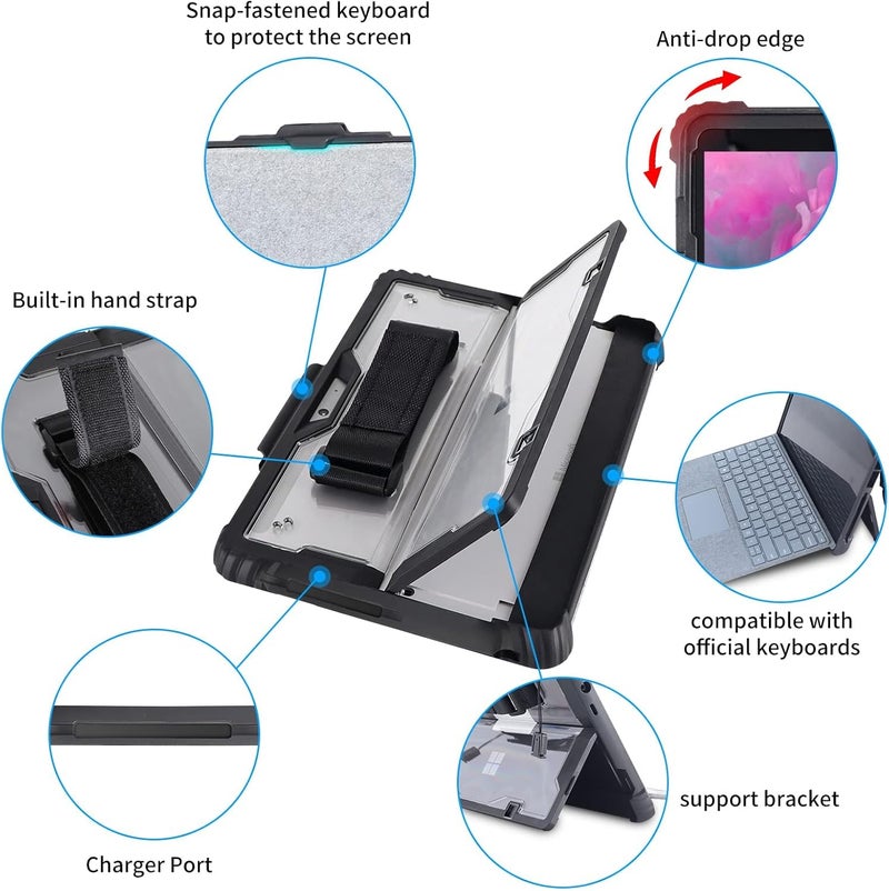 إكسفور حافظة حماية مناسبة لجهاز مايكروسوفت سيرفس برو 9، مع حزام كتف وحزام يد وحامل قلم، وغطاء واقٍ متين مقاوم للصدمات والسقوط - Image 2