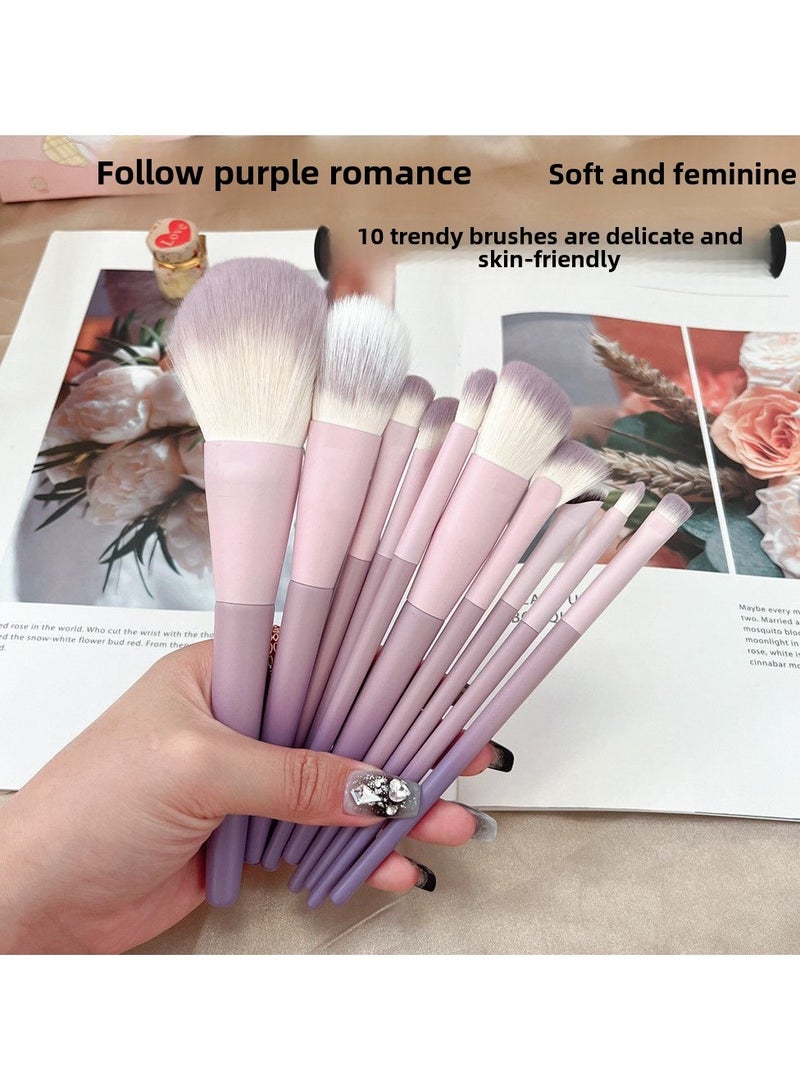 Goolsky Purple makeup brush 10 set of Star Daizi beginner soft brush dustproof portable outdoor storage bag - Image 3