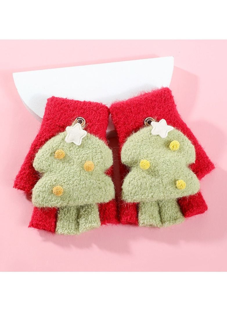Golovejoy - Women's Warm Plush Windproof And Cold Proof Lovely Gloves - Image 1