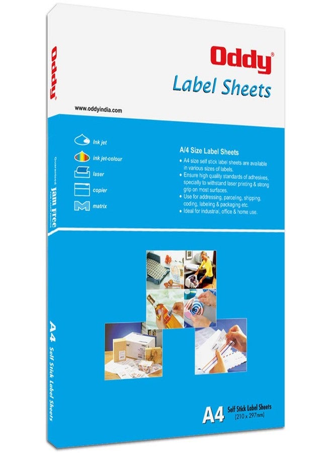 Oddy A4 Paper Label Stickers for Laser & Inkjet Printers - 14 Labels per Sheet - Pack of 100 Sheets, for Shipping, Address, Folders, Industrial use - Image 2