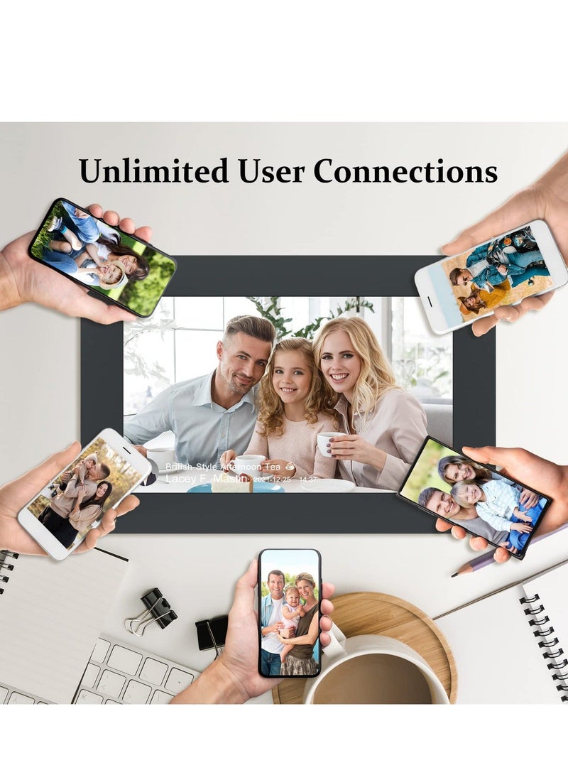 كاست ويف 10.1 بوصة واي فاي إطار الصورة الرقمية ، وشاشة تعمل باللمس الذكية سحابة إطار الصورة ، مع 16 مساحة التخزين ، وتبادل الصور أو الفيديو من خلال التطبيق سهلة الإعداد ، والتناوب التلقائي  - Image 2