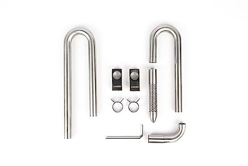 LANDEN 304 Stainless Steel Lily Pipes with Clamps for Rimless Glass Aquarium, Inflow and Outflow Set (Pipe Diameter 12mm)… - Image 1