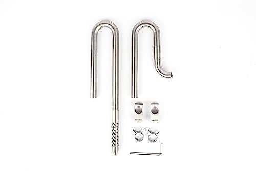 LANDEN 304 Stainless Steel Lily Pipes with Clamps for Rimless Glass Aquarium, Inflow and Outflow Set (Pipe Diameter 12mm)… - Image 4