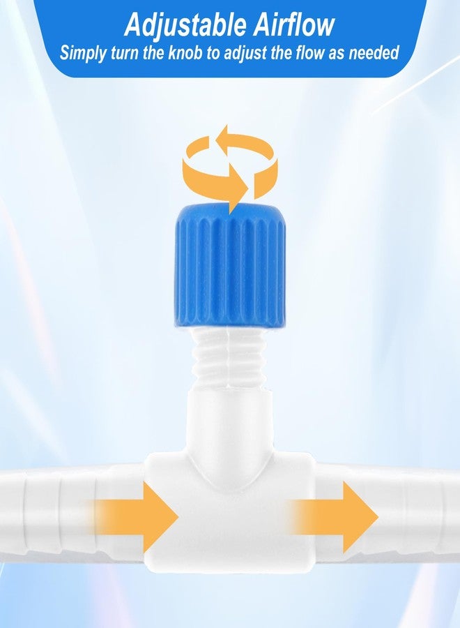 Psyqtsuary Aquarium Air Valve, 10 Pcs Aquarium Air Pump Control Valves T Shaped Single Way Plastic Air Flow Control Regulator Aquarium Air Pump Accessories for Fish Tank 3/16" ID Tubing (Blue White) - Image 4