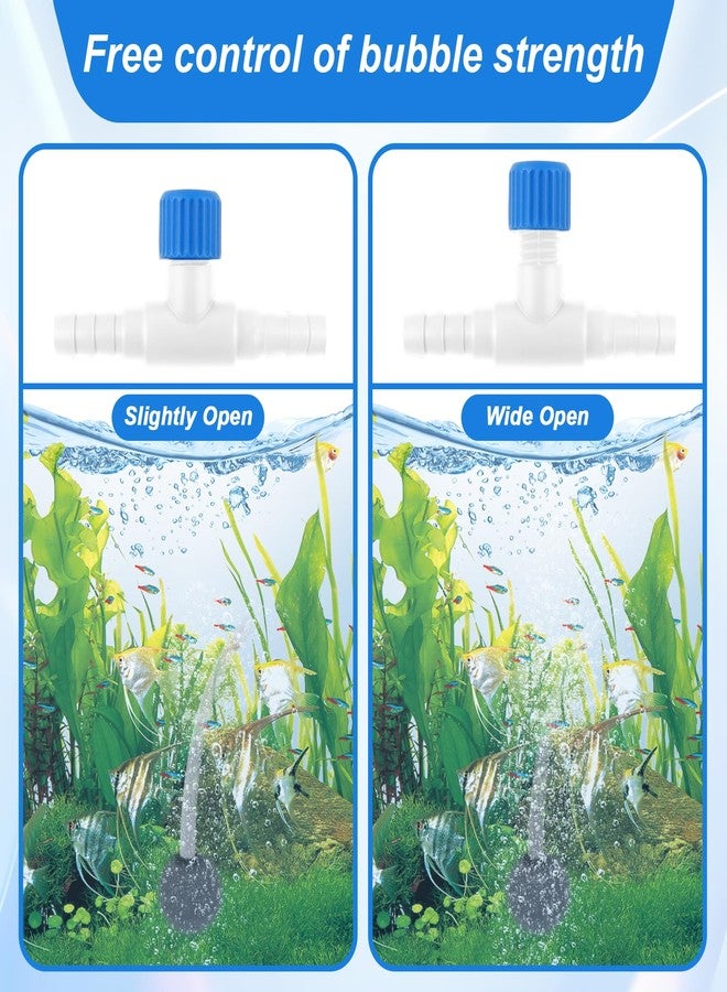 Psyqtsuary Aquarium Air Valve, 10 Pcs Aquarium Air Pump Control Valves T Shaped Single Way Plastic Air Flow Control Regulator Aquarium Air Pump Accessories for Fish Tank 3/16" ID Tubing (Blue White) - Image 5