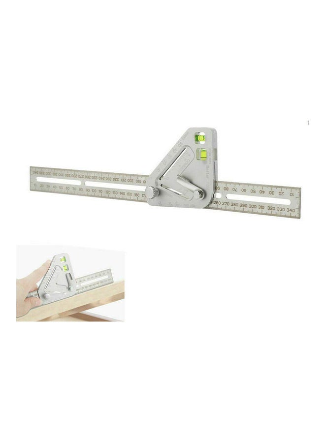 مسطرة بتصميم مثلث متعددة الاستخدام للأعمال الخشبية فضي - Image 4