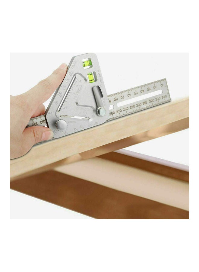 مسطرة بتصميم مثلث متعددة الاستخدام للأعمال الخشبية فضي - Image 5