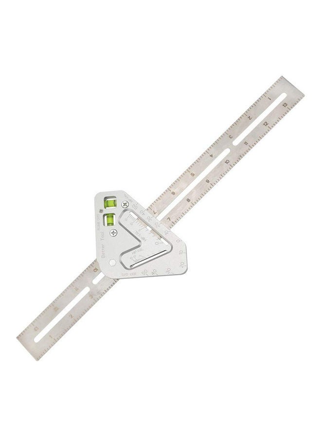 مسطرة بتصميم مثلث متعددة الاستخدام للأعمال الخشبية فضي - Image 1