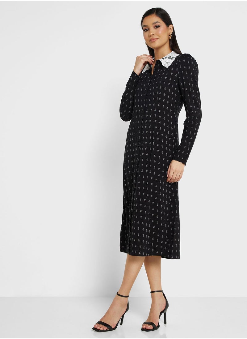 Printed Shirt Dress