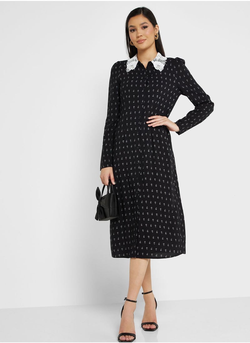 Printed Shirt Dress