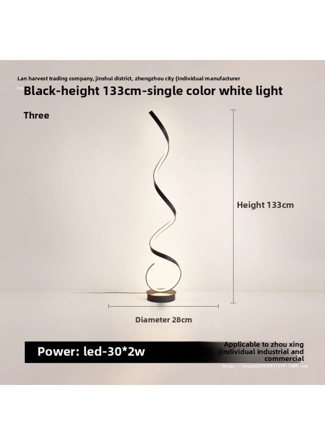 Generic - Living Room Sofa Vertical Table Lamp Nordic Art Design Background Wall Lamp Modern Simple Bedroom Bedside Floor Lamp-Color:Black 133cm-wuji - Image 1