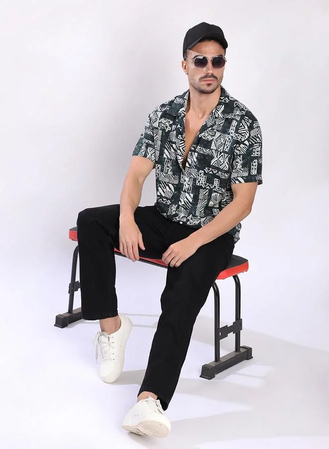 Styli Men All Over Print Relaxed Fit Shirt By Bene Kleed