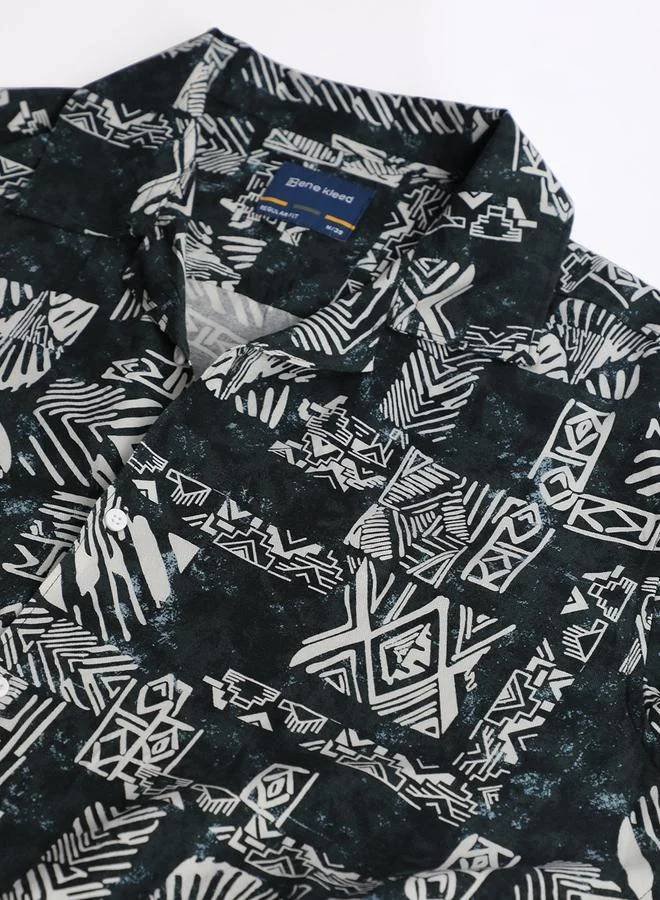 Styli Men All Over Print Relaxed Fit Shirt By Bene Kleed