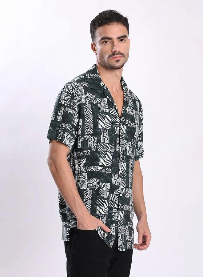Styli Men All Over Print Relaxed Fit Shirt By Bene Kleed