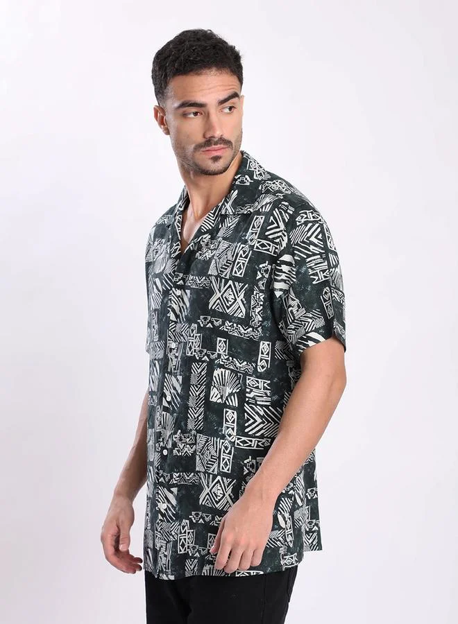 Styli Men All Over Print Relaxed Fit Shirt By Bene Kleed