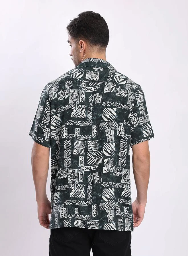 Styli Men All Over Print Relaxed Fit Shirt By Bene Kleed