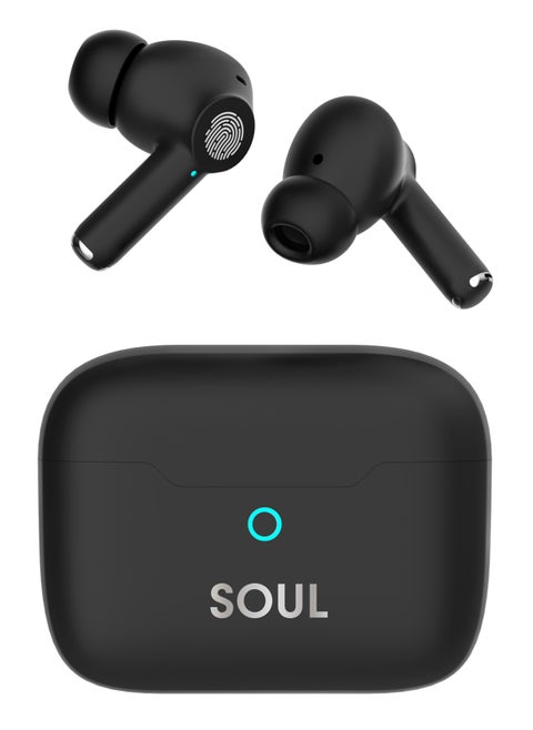 Xcell Soul15 ANC ENC True Wireless Earbuds | 22dB Active + Environmental Noise Cancelling, Ultra-Lightweight | 5Hr Playtime + 20Hr Backup | 11-Codec Support | Smart Touch for iPhone/Android – Black