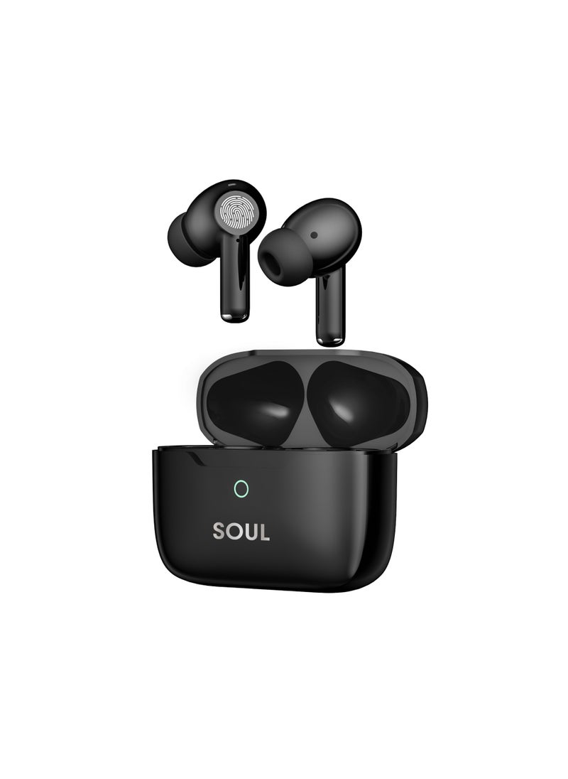 Xcell Xcell Soul15 ANC ENC True Wireless Earbuds | 22dB Active + Environmental Noise Cancelling, Ultra-Lightweight | 5Hr Playtime + 20Hr Backup | 11-Codec Support | Smart Touch for iPhone/Android – Black  - Image 4