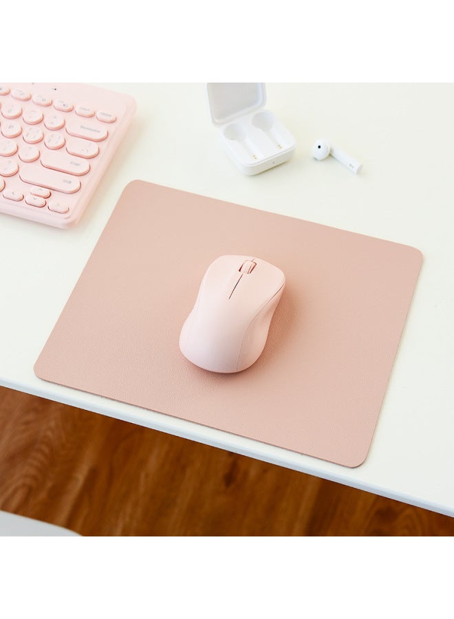 Solid Color Leather Mouse Pad Office Computer Large Desktop Protection Pad Waterproof Household Oversized Table Mat Pvc Tablecloth-Color:50*100cm-Pattern:NP007 Soft Yarn Powder - Image 1