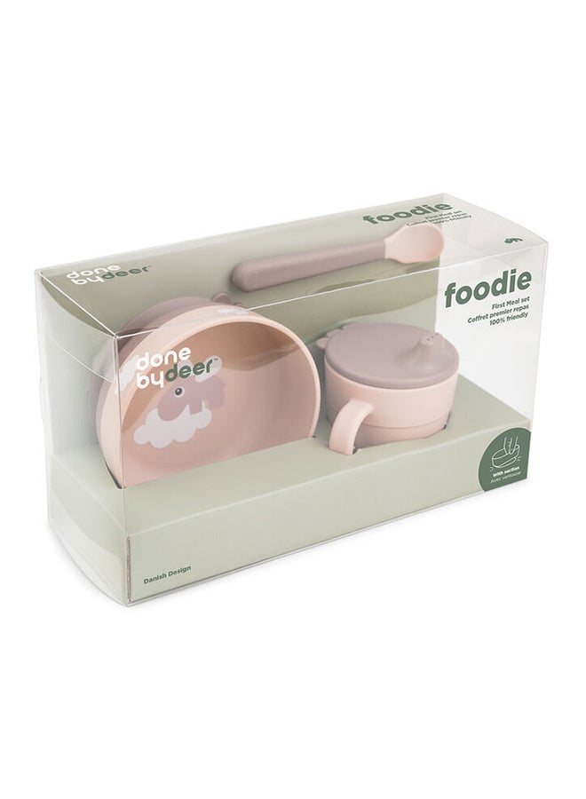 done by deer Foodie First Meal Set Happy Clouds Powder | Baby Bowl, Spoon  And  Mini Mug Set | Easy-Grip | Non-Slip Base | Durable  And  Dishwasher Safe - Image 2