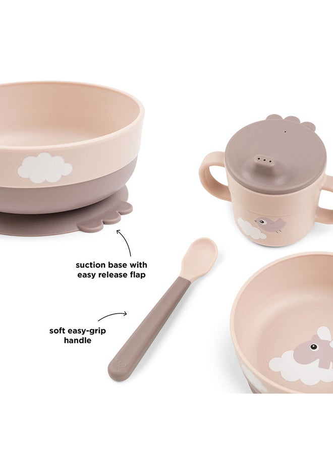 done by deer Foodie First Meal Set Happy Clouds Powder | Baby Bowl, Spoon  And  Mini Mug Set | Easy-Grip | Non-Slip Base | Durable  And  Dishwasher Safe - Image 3