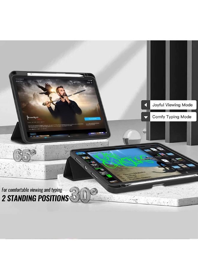 iPad Pro 11 Inch Case 2022(4th Gen)/2021(3rd Gen)/2020(2nd Gen) with Pencil Holder,Smart iPad Case, Support Touch ID and Auto Wake/Sleep, with Auto 2nd Gen Pencil Charging (Black)  - Image 4