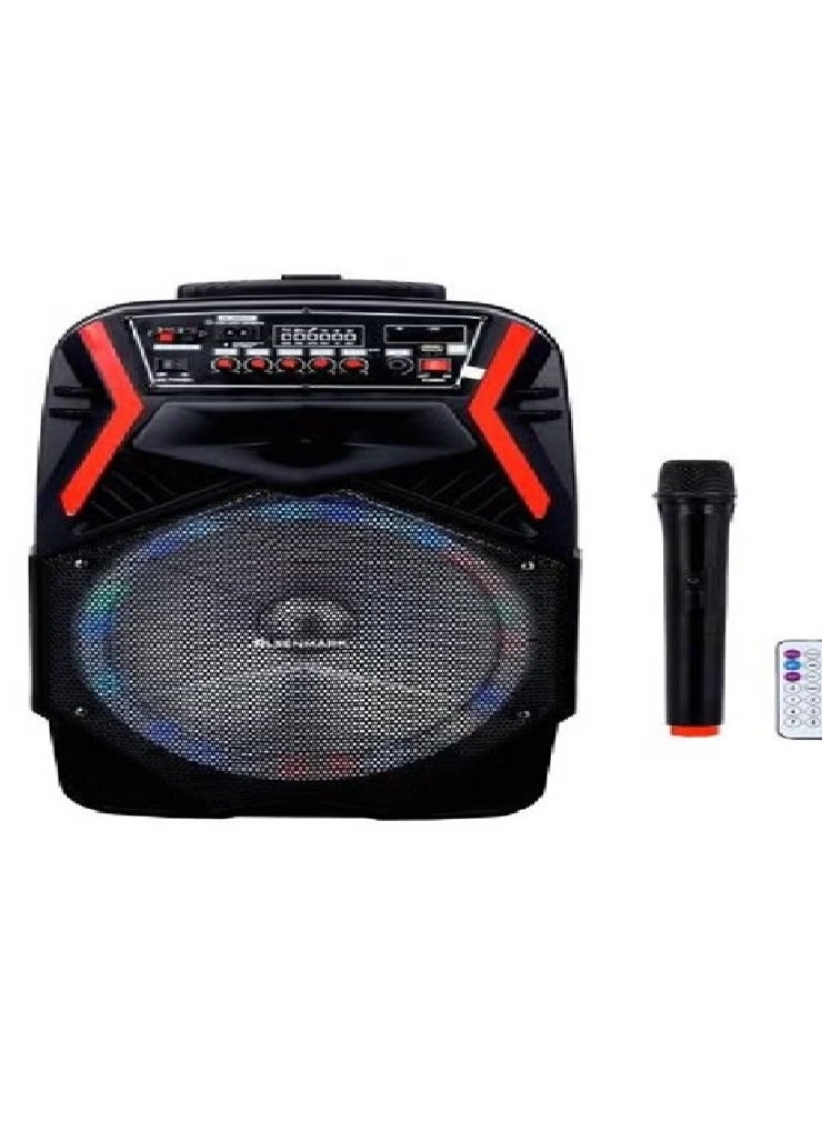 Olsenmark Rechargeable Party Speaker with Remote Control and Microphone, 12 Inch