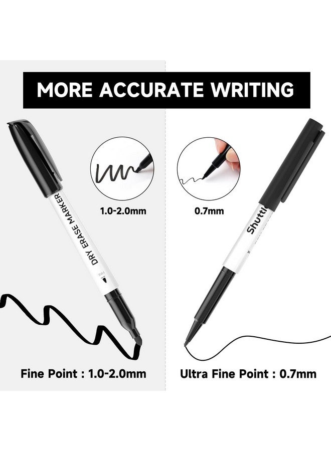 شاتل أرت أقلام تحديد قابلة للمسح الجاف من Shuttle Art Ultra Fine، عبوة من 15 قلم تحديد للسبورة البيضاء باللون الأسود مع قابلية للمسح، أقلام تحديد قابلة للمسح الجاف مثالية للكتابة على السبورة البيضاء، والألواح القابلة للمسح الجاف، والمرايا للمدرسة والمكتب والمنزل - Image 5