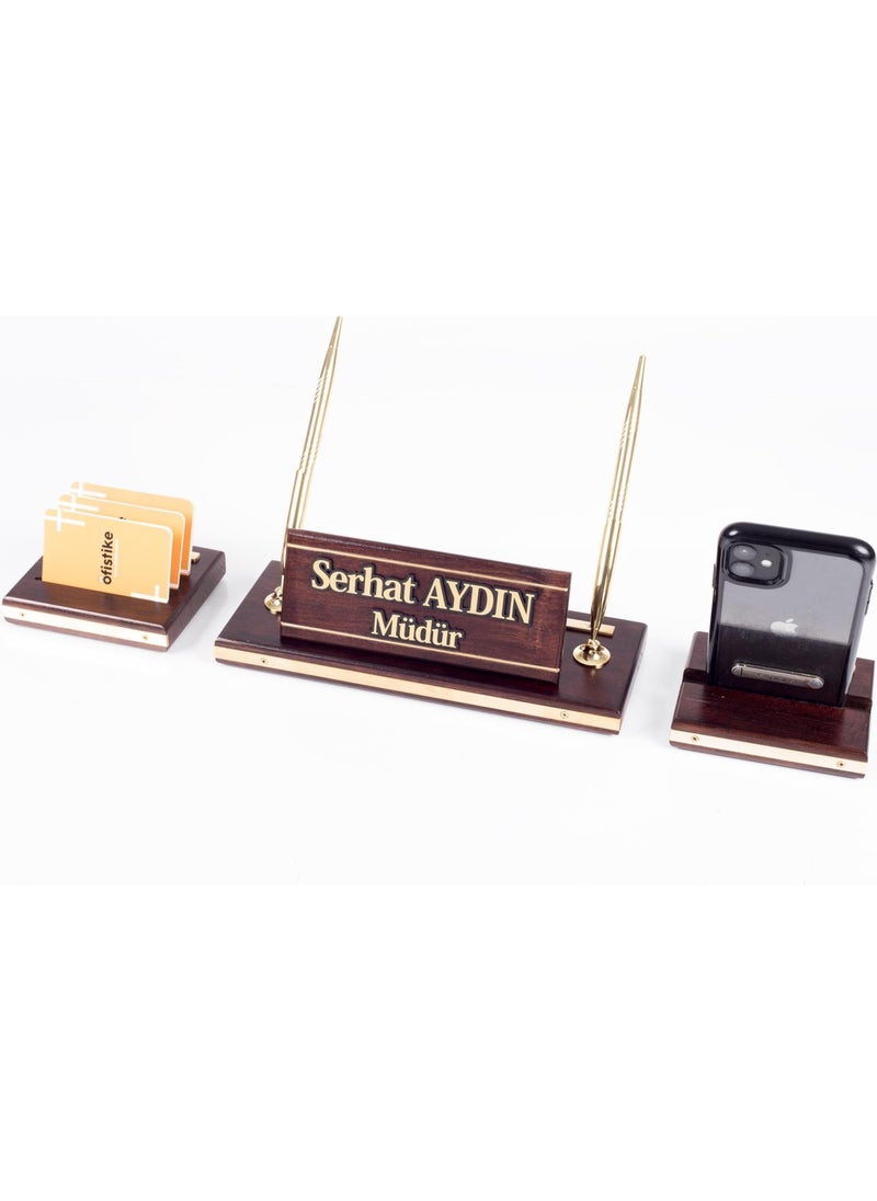 Premium Mahogany Table Name Holder with Phone Stand Desktop Name Holder Solid Brass 3 Piece Name Holder - pzsku/Z7484EE3B3F4A36A9744FZ/45/_/1725792845/c1dda497-dbc5-4610-8dc4-f565f92197bd