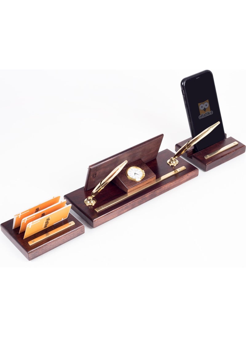 Premium Mahogany Table Name Holder with Phone Stand Desktop Name Holder Solid Brass 3 Piece Name Holder - pzsku/Z7484EE3B3F4A36A9744FZ/45/_/1728062938/2ad9b11a-b944-44c1-89bf-8e218d3e6b57