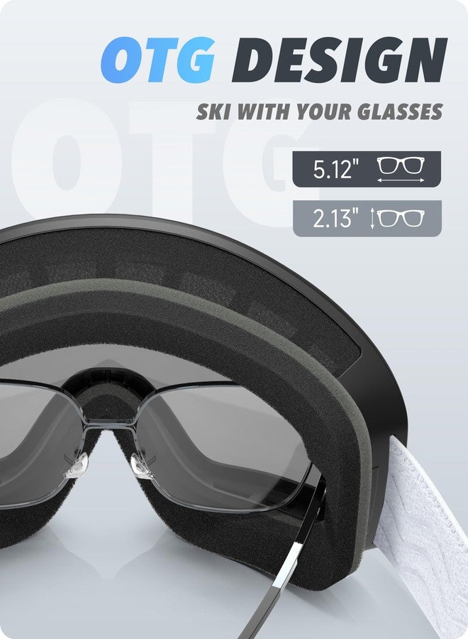 RIOROO Ski/Snowboard Goggles for Men Women, OTG Snow Goggles Anti Fog 100% UV Protection Snowboarding Goggles - Image 4