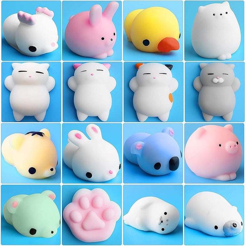 Outee 16 Pcs Cream Scented Squishies Slow Rising Kawaii Toy Mini Soft Animal Squishies Stress Relief, Random Color - Image 1