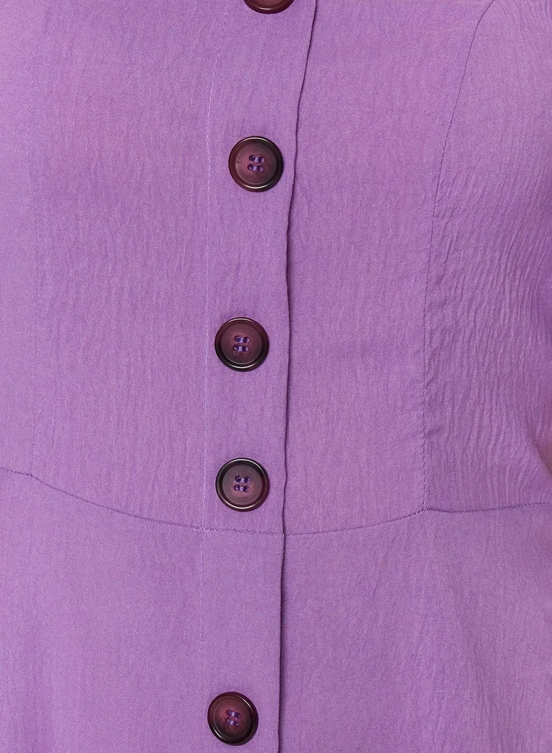 trendyol Button Detail Balloon Sleeve Dress