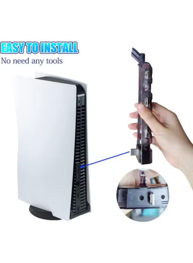 Chabeia PS5 Cooling Fan External USB Cooler with LED Light PS5 Console Cooling Fan with Extra USB Port for Sony Playstation 5 Digital Edition/Ultra HD Console - Image 3